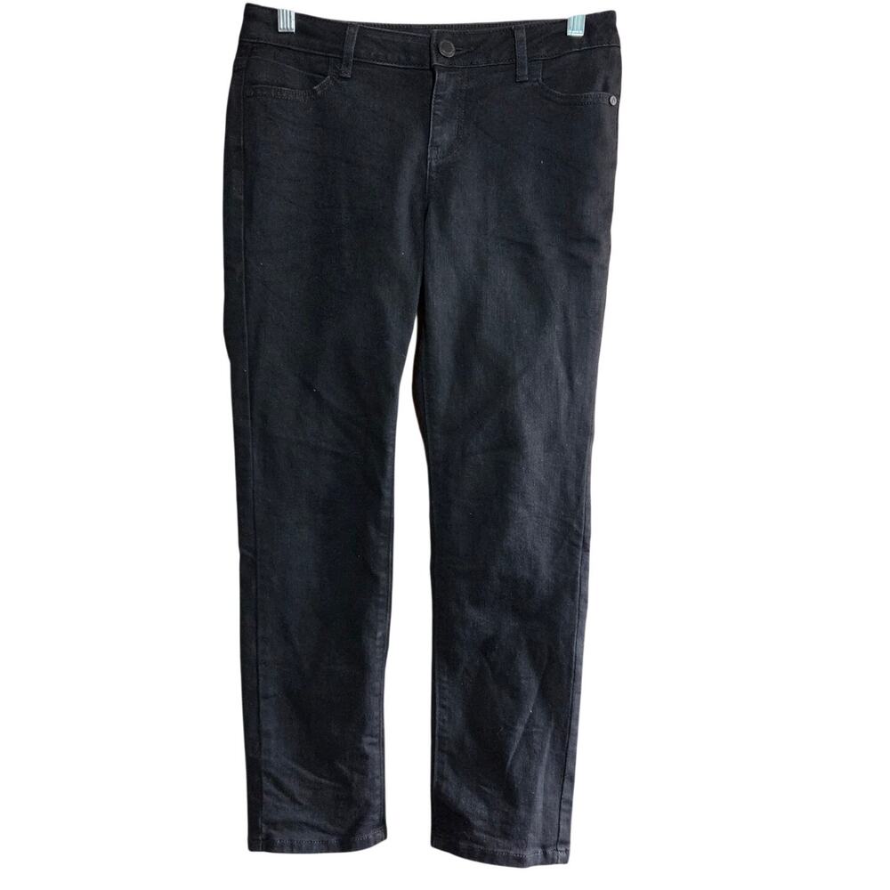 Black Mid Rise Straight Jeans Size 4 Petite